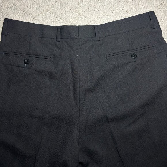 Zanella Bennet Men Black Pure Virgin Wool Dress Pants Made in Italy Slacks 35x31 - Picture 7 of 9